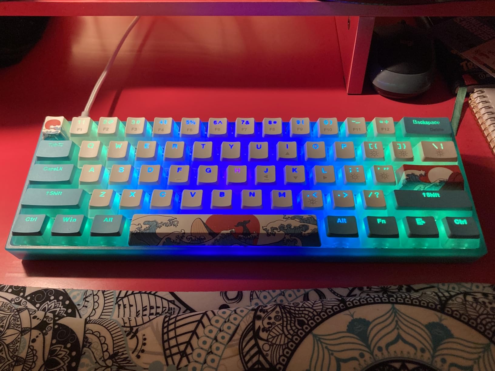 Womier 60% Percent Keyboard Gaming, Creamy Mechanical Wired Keyboard Anime customer photo 2