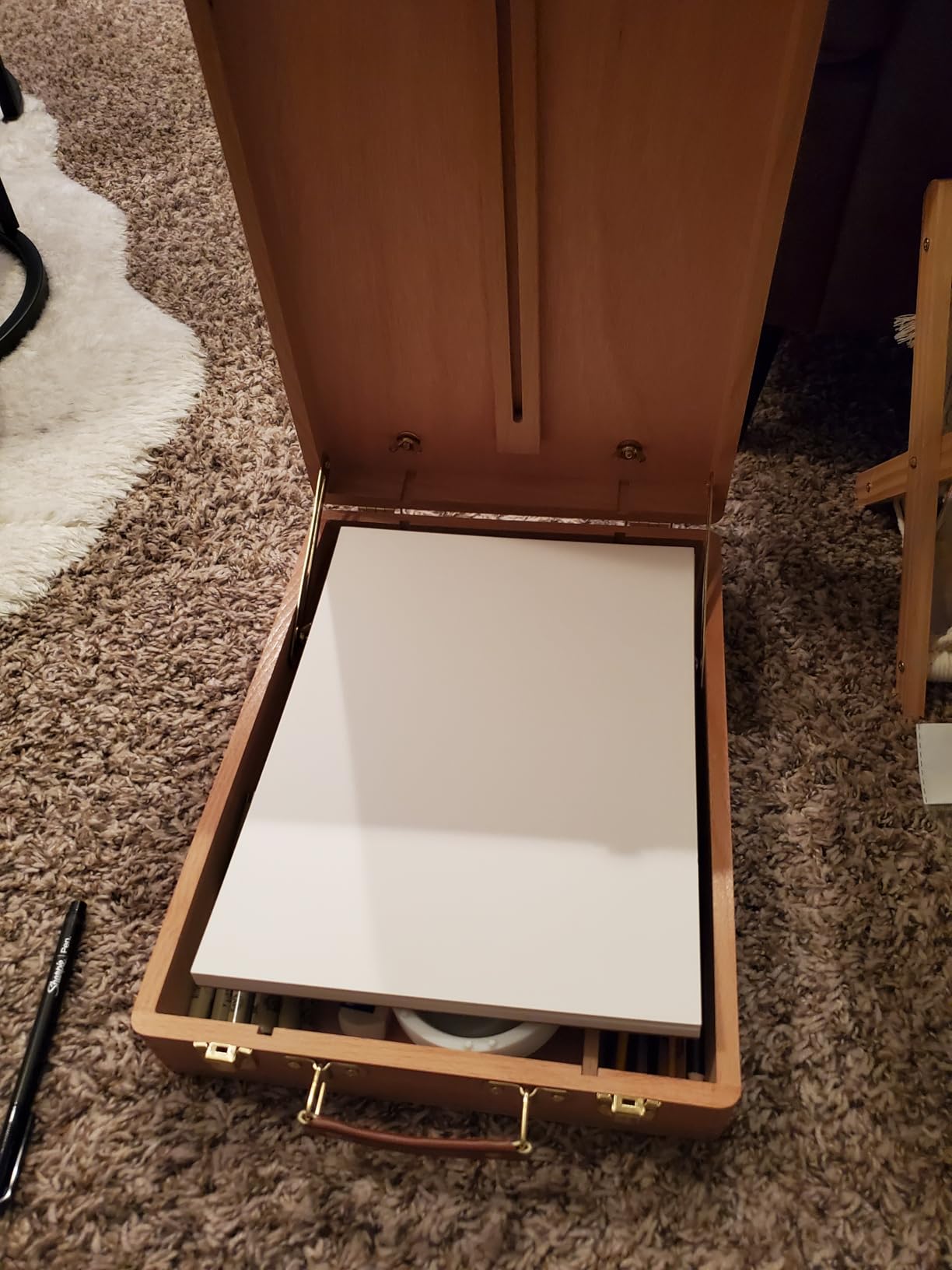 ARTIFY Adjustable Beechwood Tabletop Painting Easel, Wooden Sketch Box Easel, Desktop Artist Easel for Drawing (Easel Box) customer photo 2