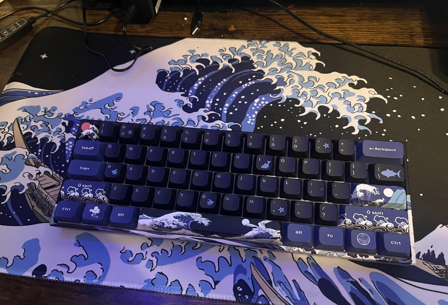 XVX 60% Gaming Keyboard, RGB 3-Modes Wireless Mechanical Keyboard, Mini 60 Percent Gamer Keyboard with Hot-Swappable Pre-lubed Linear Switch for Windows & Mac (Great Wave Off Kanagawa), M61 Pro customer photo 2