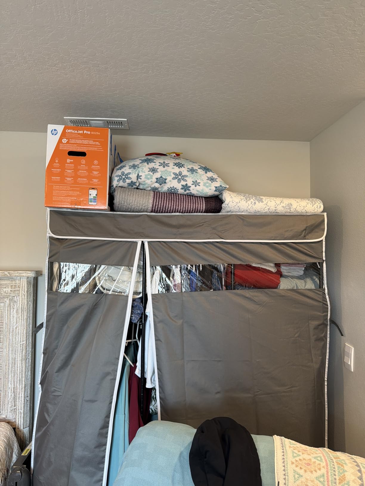 Raybee Clothes Rack, Heavy Duty Portable Closet with Cover, 3 Rods, 800LBS customer photo 1