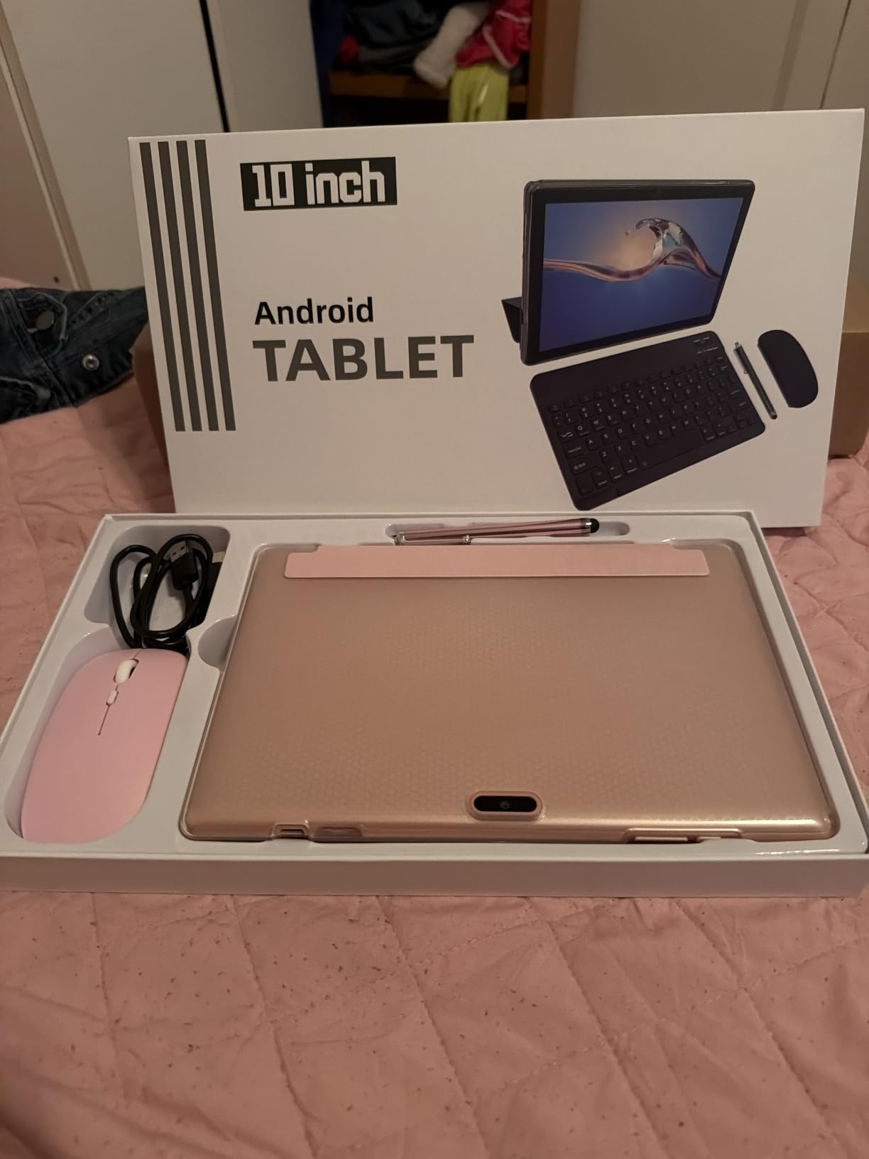 10 inch Tablet 2 in 1 Android 15 Tablets with Keyboard, 10