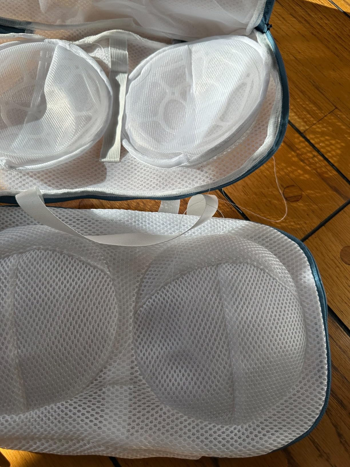 3Pcs Bra Wash Bags for Laundry Lingerie Underwear Brassiere Bag Set for Washing Machine With Zipper Women Delicates Blue (A to C Cups) customer photo 1