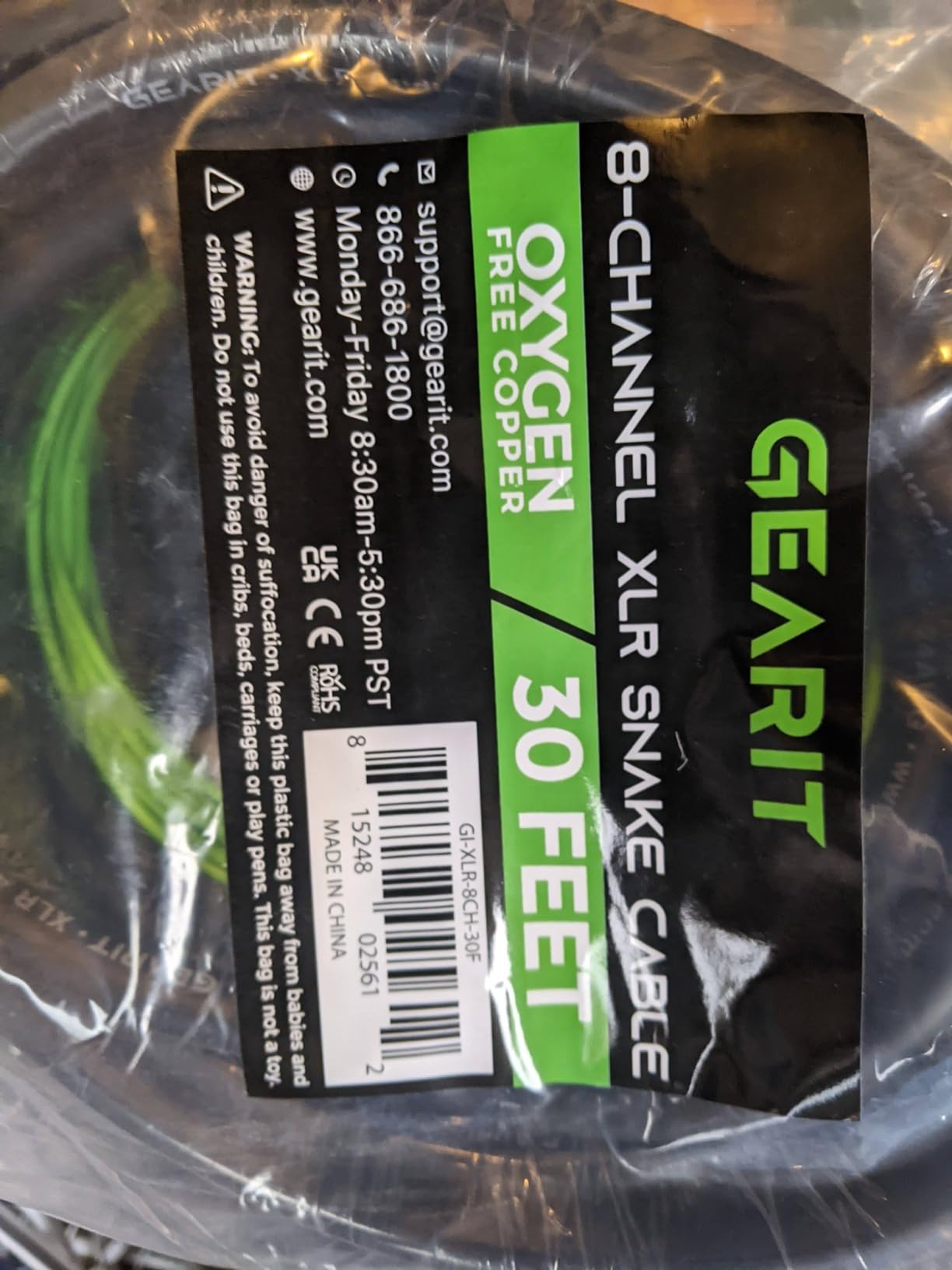 GEARit XLR Snake 8 Channel 30 ft, OFC Audio Snake Balanced Multicore Cable with Metal XLR Connectors & Numbered Channel Labels for Studio Mixers, Patch Bays, Stage Monitors, Small Venues & Live Sound customer photo 2