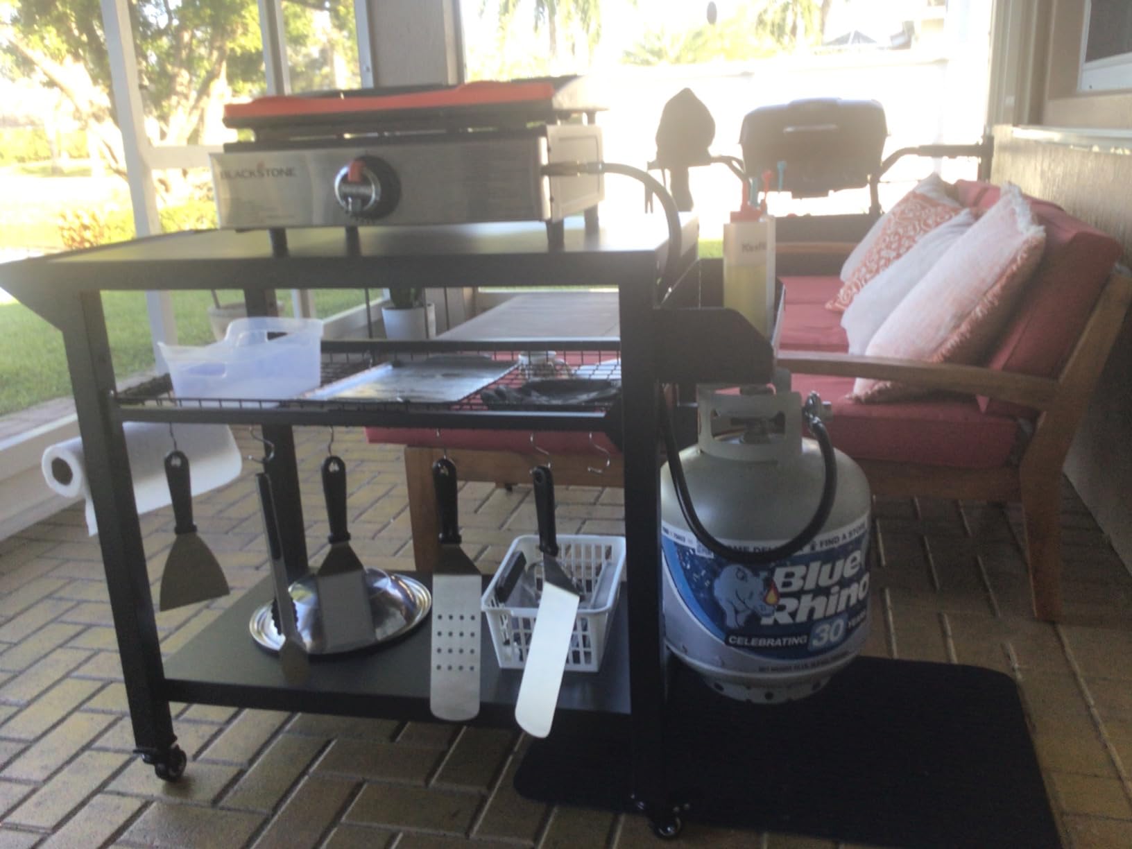 Spurgehom Outdoor Grill Cart, Pizza Oven Stand Table with Wheels customer photo 1