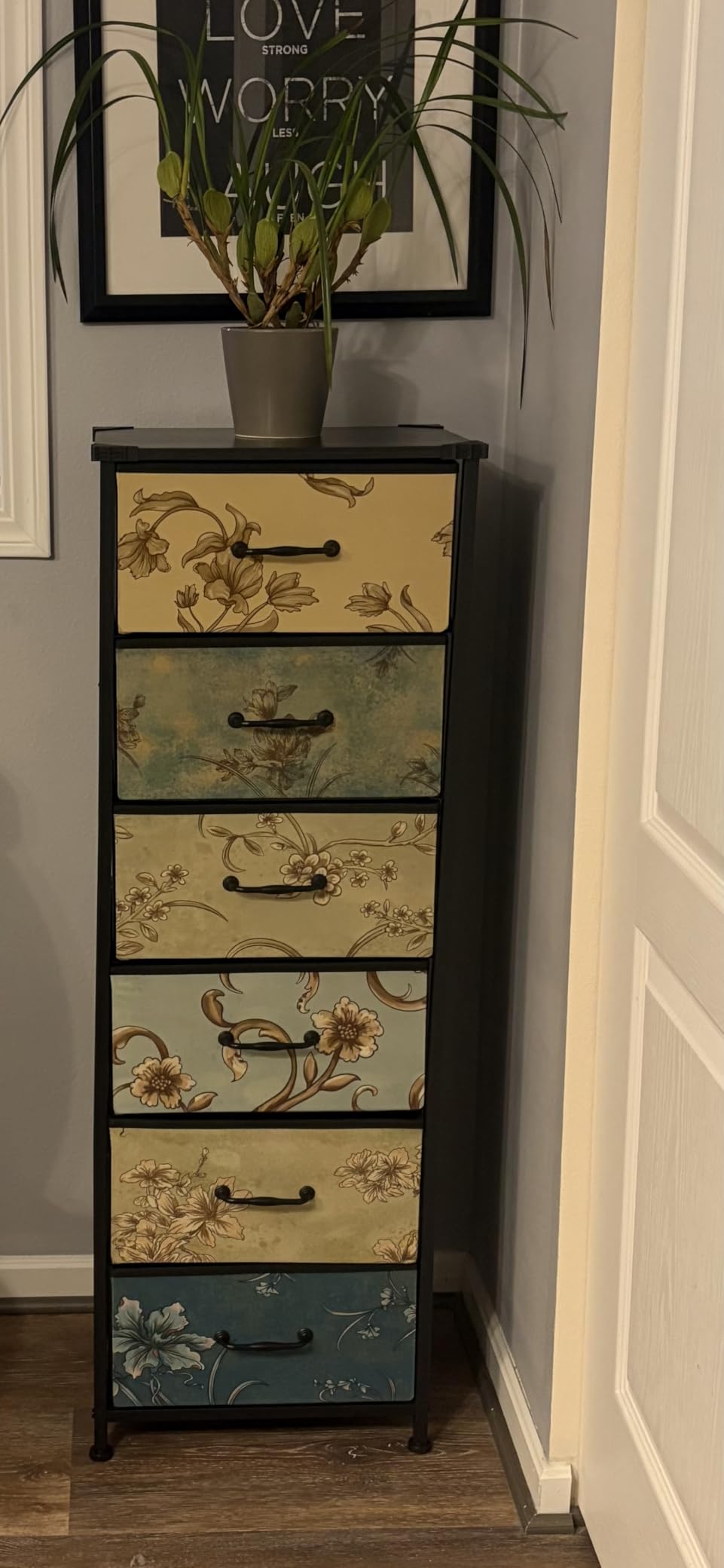 Furnulem 5 Drawer Dresser for Bedroom, Vintage Tall Skinny Storage Dressers customer photo 2