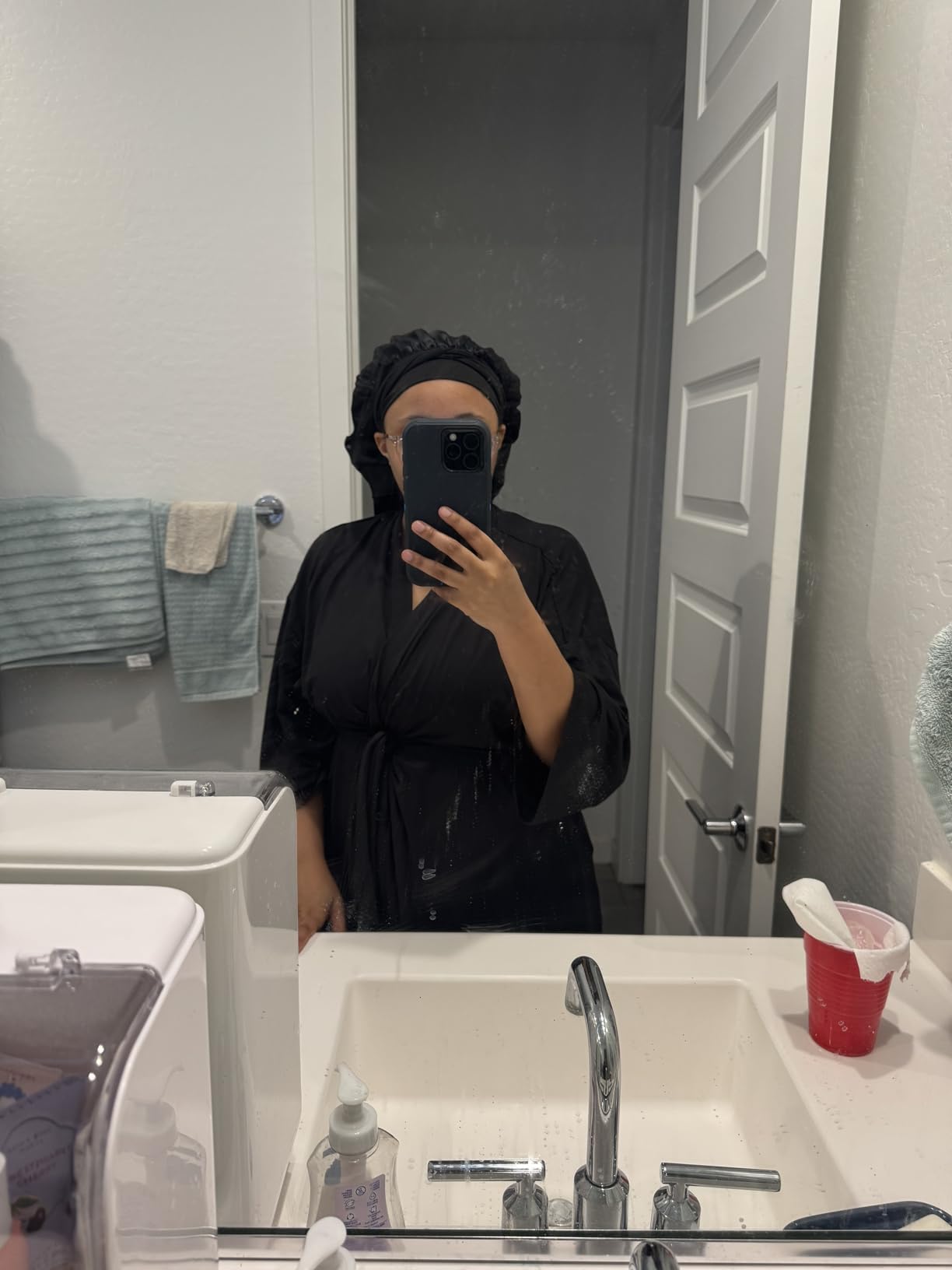 ROYBENS Long Bonnet for Braids Curly Hair Long Hair, Satin Bonnet with Tie customer photo 2
