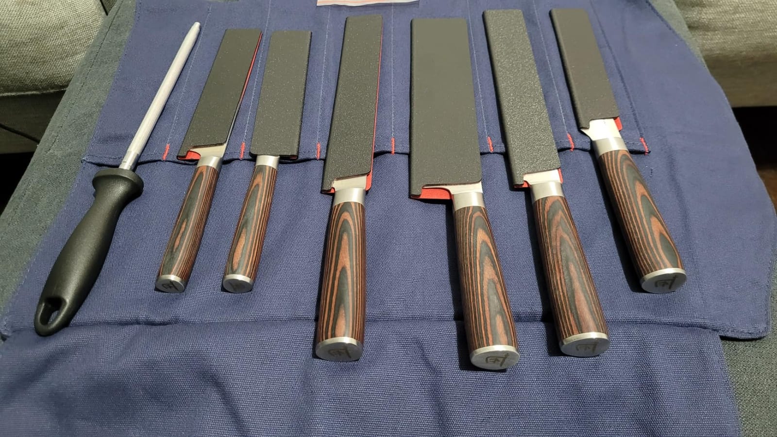 SYOKAMI 14pcs Chef Knife Set with Roll Bag, Professional Stainless Steel Japanese Knife Set with Pakkawood Handle for Professional Chef, Camping, Travel, BBQ, RV or Gift customer photo 1