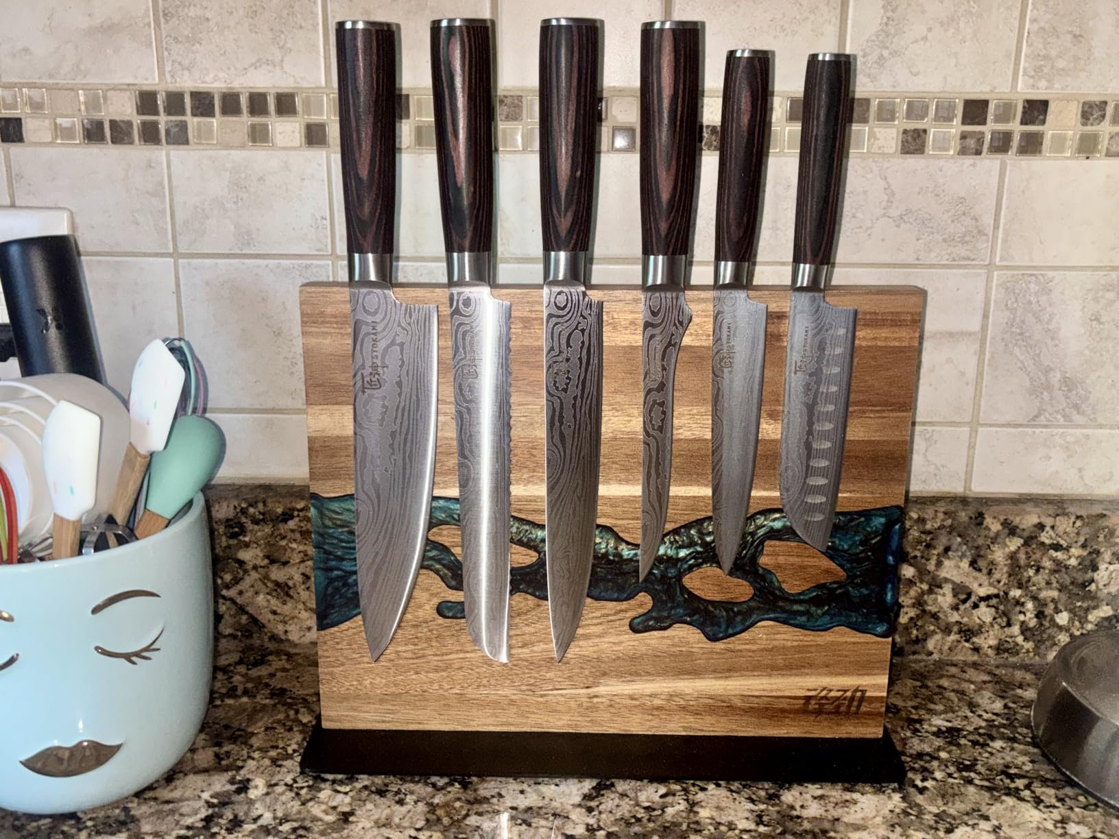 SYOKAMI 14pcs Chef Knife Set with Roll Bag, Professional Stainless Steel Japanese Knife Set with Pakkawood Handle for Professional Chef, Camping, Travel, BBQ, RV or Gift customer photo 2