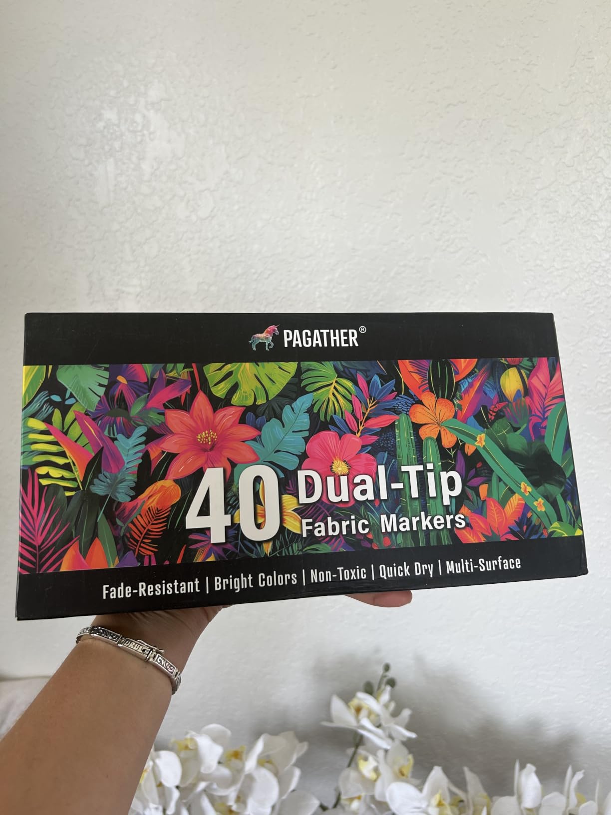 Pagather Fabric Markers, 6 Pack Black Dual Tip Pens for Clothes customer photo 1