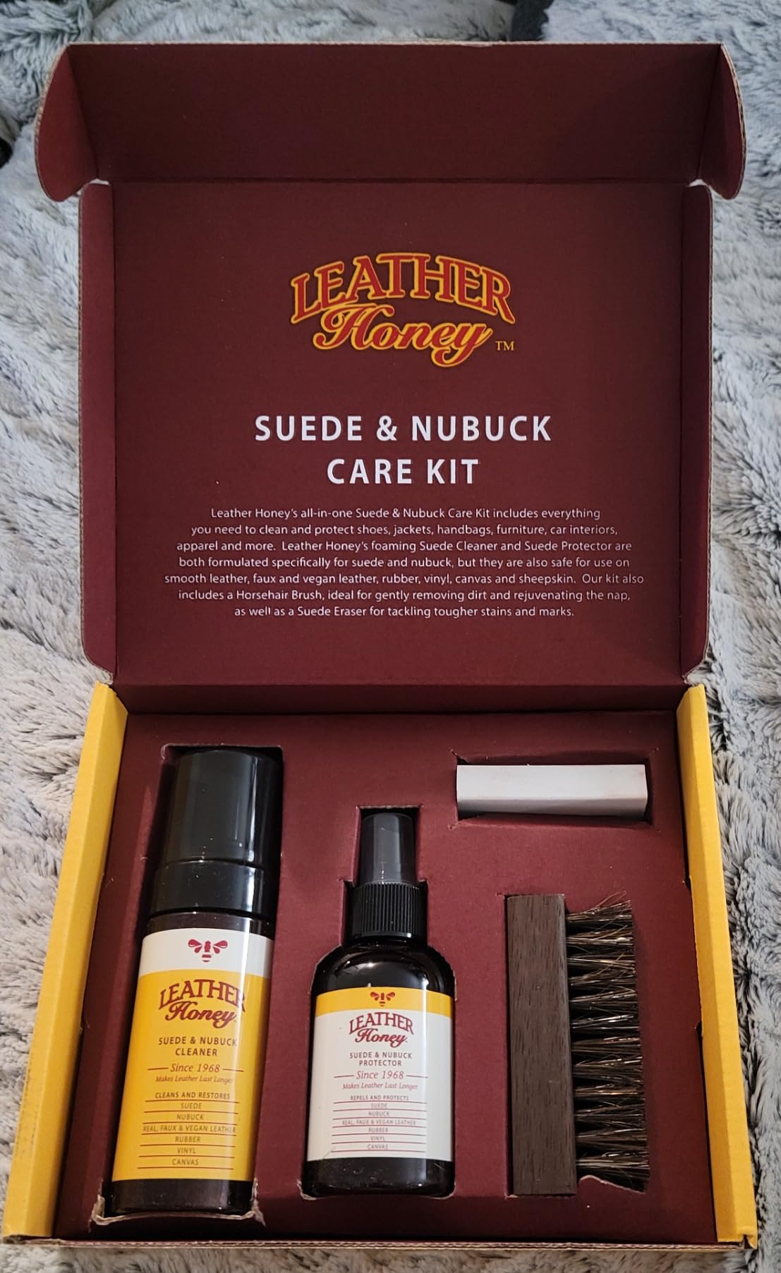 Leather Honey Suede & Nubuck Care Kit – Cleaner, Protector, Brush, Eraser customer photo 2