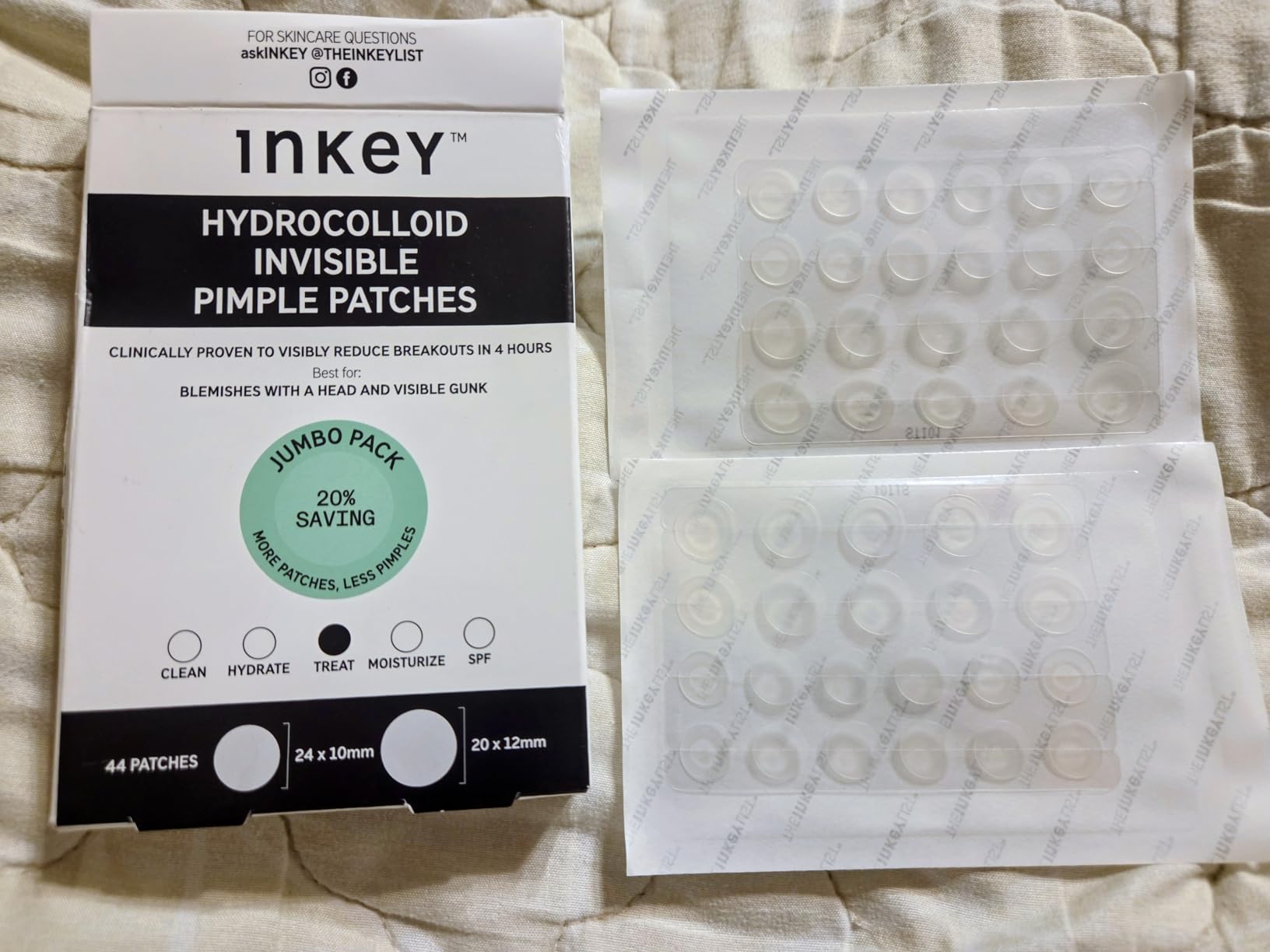 The INKEY List Hydrocolloid Invisible Pimple Patches, Spot Patches Contains Salicylic Acid, Day/Night Anti Acne Patches, Vegan & Cruelty Free, Suitable For All Skin Types customer photo 2