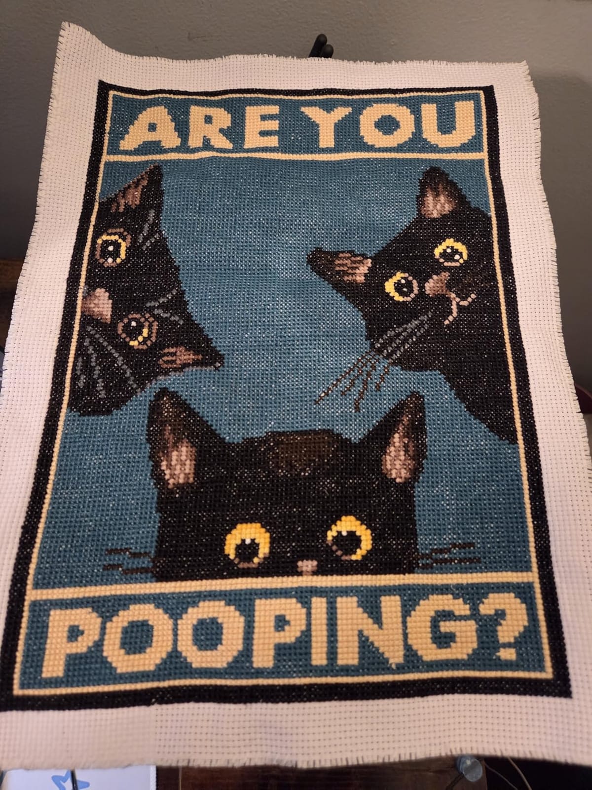 Eiazuiks Stamping Cross Stitch Kit,Cats Counting Cross Stitch Kit for Adult Beginners, Full Line DIY Cross Stitch Stitching Kit for Home Decor Cross Stitch Patterns 12x16 inches customer photo 2