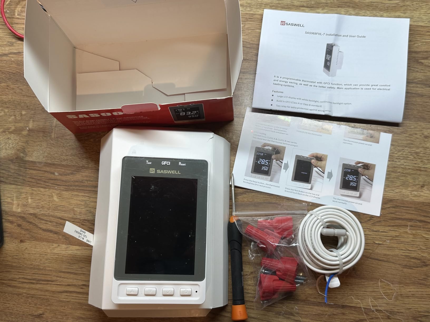 Programmable Thermostat for Electric Floor Heating, Digital Thermostat for House, 120/240V 16A, Dual Mode, Built-in GFCI, Includes 10K NTC Sensor customer photo 2