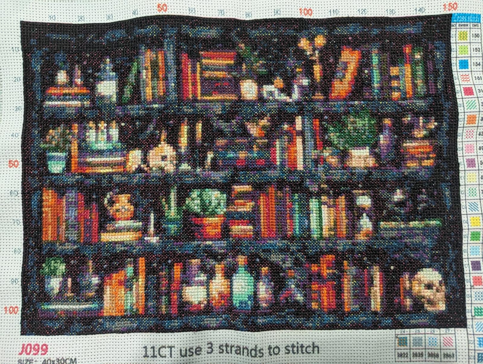 WUSARPLY Bookshelf Stamped Cross Stitch Kits for Beginners Adults customer photo 1