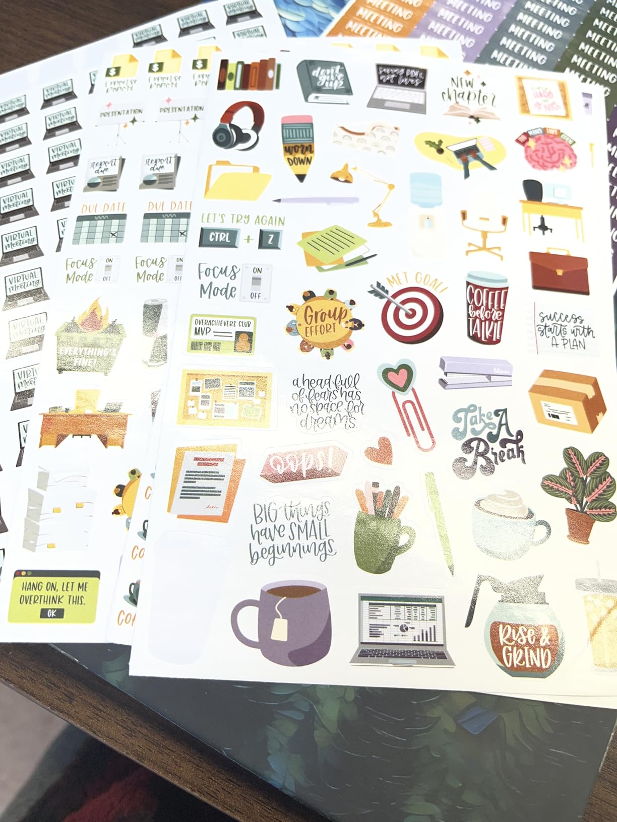 bloom daily planners Workday Essentials Planner Stickers - Productivity Variety Pack for Business Professionals - 8 Sheets / 802 Stickers - Meetings, Deadlines, Payday Icons for Work & Office customer photo 1