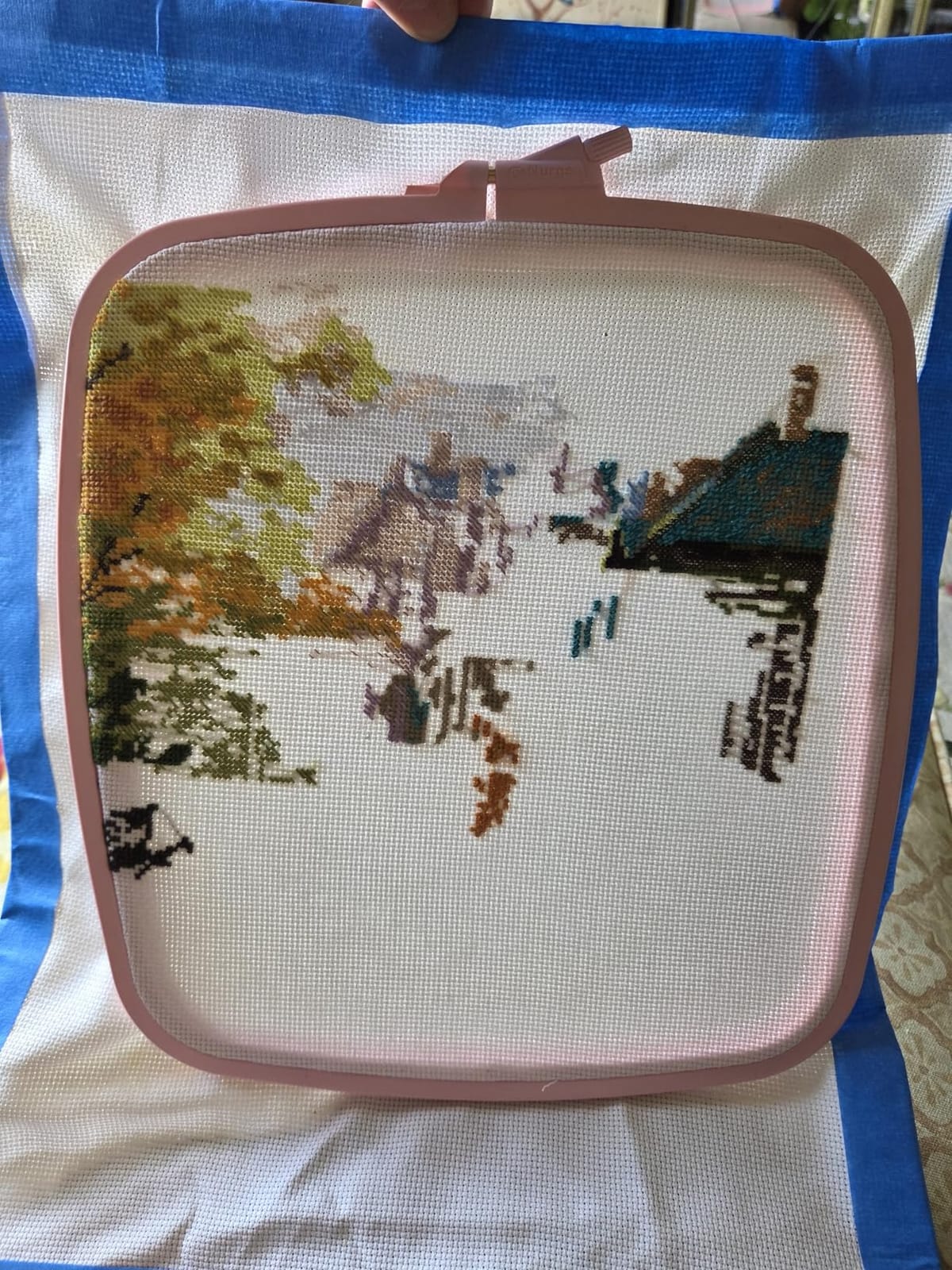 Nurge Square Embroidery Hoop - Plastic Cross Stitch Frame for Needlepoint & Embroidery - Adjustable Craft Hoop - Pink - Set of 3 customer photo 1