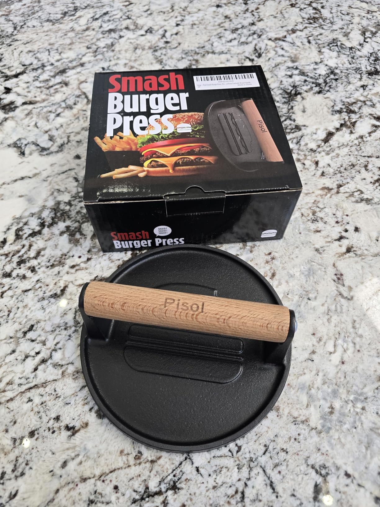 Pisol Smash Burger Press, Cast Iron Steak Weight Meat Patty Press Tool customer photo 1