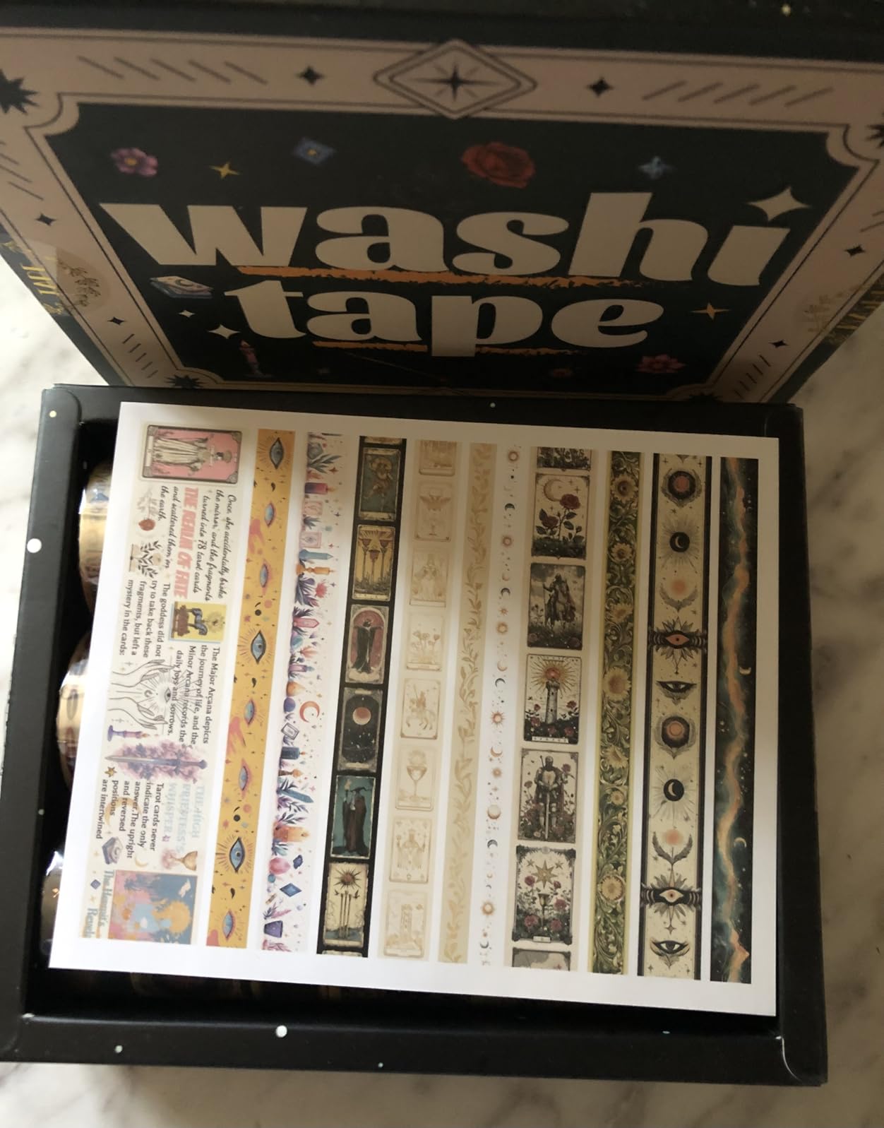 Gold Foil Tarot Washi Tape Set, 23 Rolls Vintage Decorative Washi Tape with 14 Gold Foil Designs, Assorted Widths for Journaling, Scrapbooking, Bullet Journal, Planner, Card Making & DIY Crafts customer photo 1
