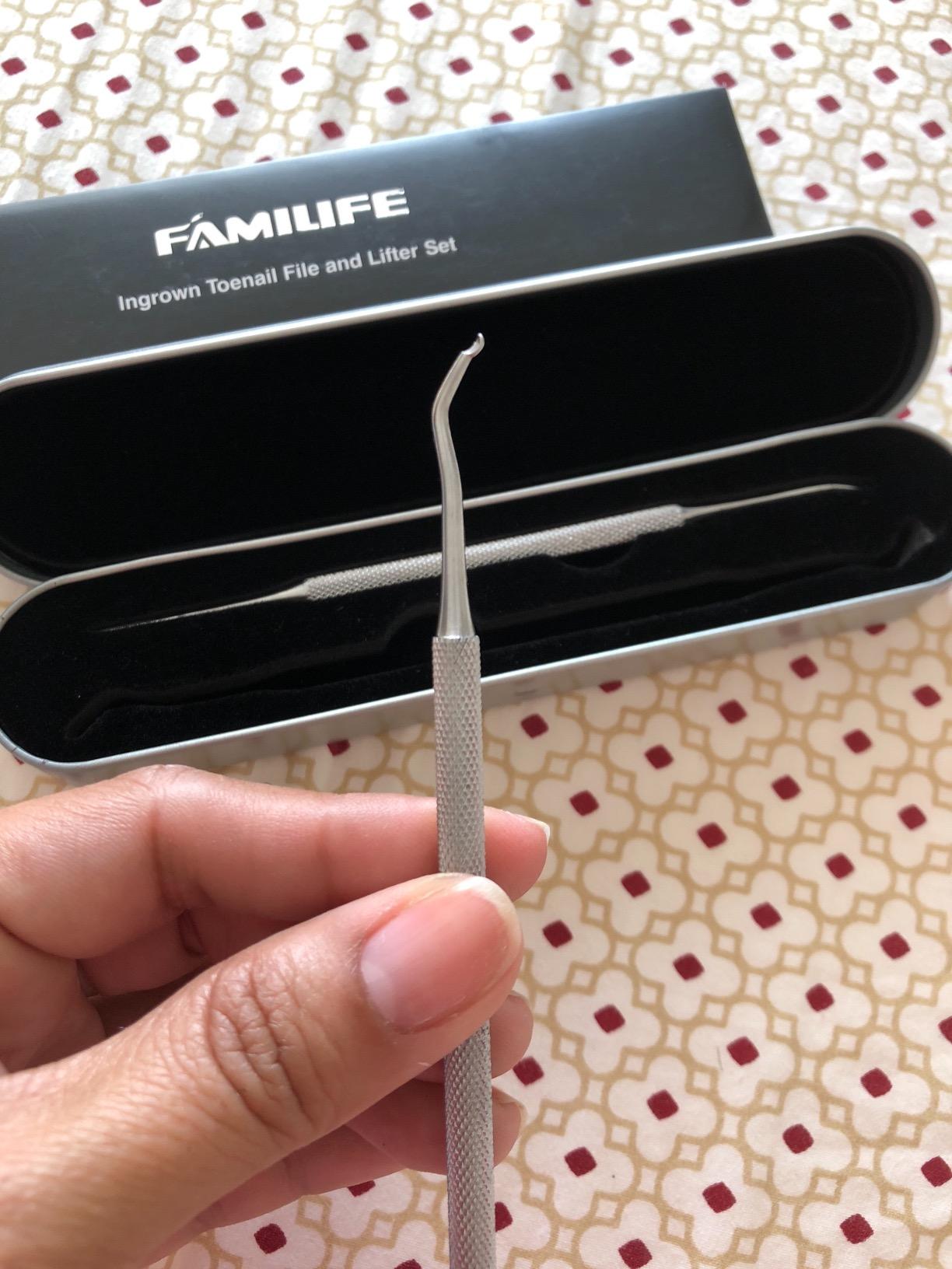 FAMILIFE Cuticle Nippers Scissors – Professional Stainless Steel Cuticle Trimmer for Thick Nails, Ingrown Toenails & Seniors, Sharp Durable Blades with Ergonomic Handle for Salon & Home Use customer photo 1