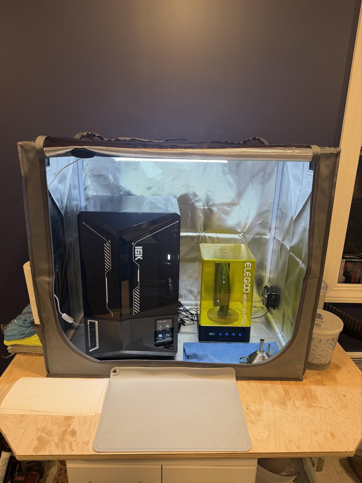 SKOUPHY Double Space Resin 3D Enclosure with Ventilation Kit LED Light customer photo 1