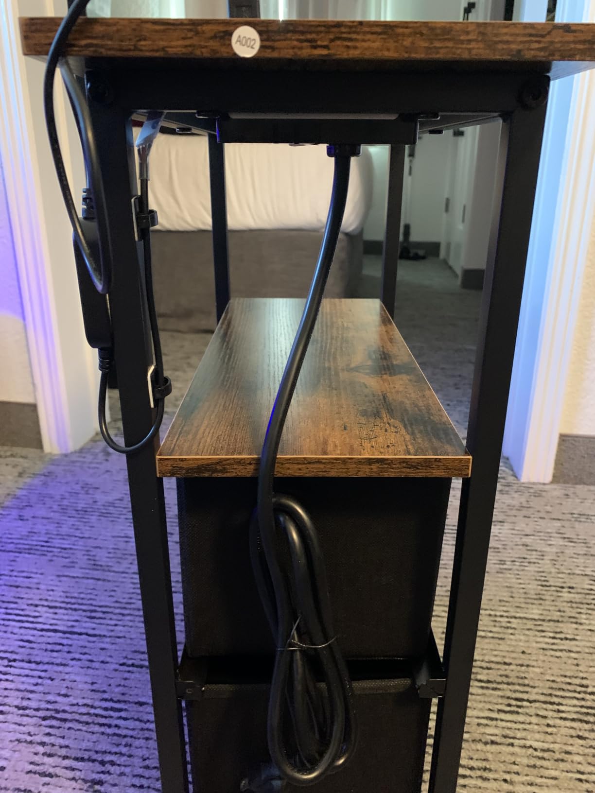 SONGMICS Side Table with LED Light, Narrow End Table with 2 Fabric Drawers customer photo 2