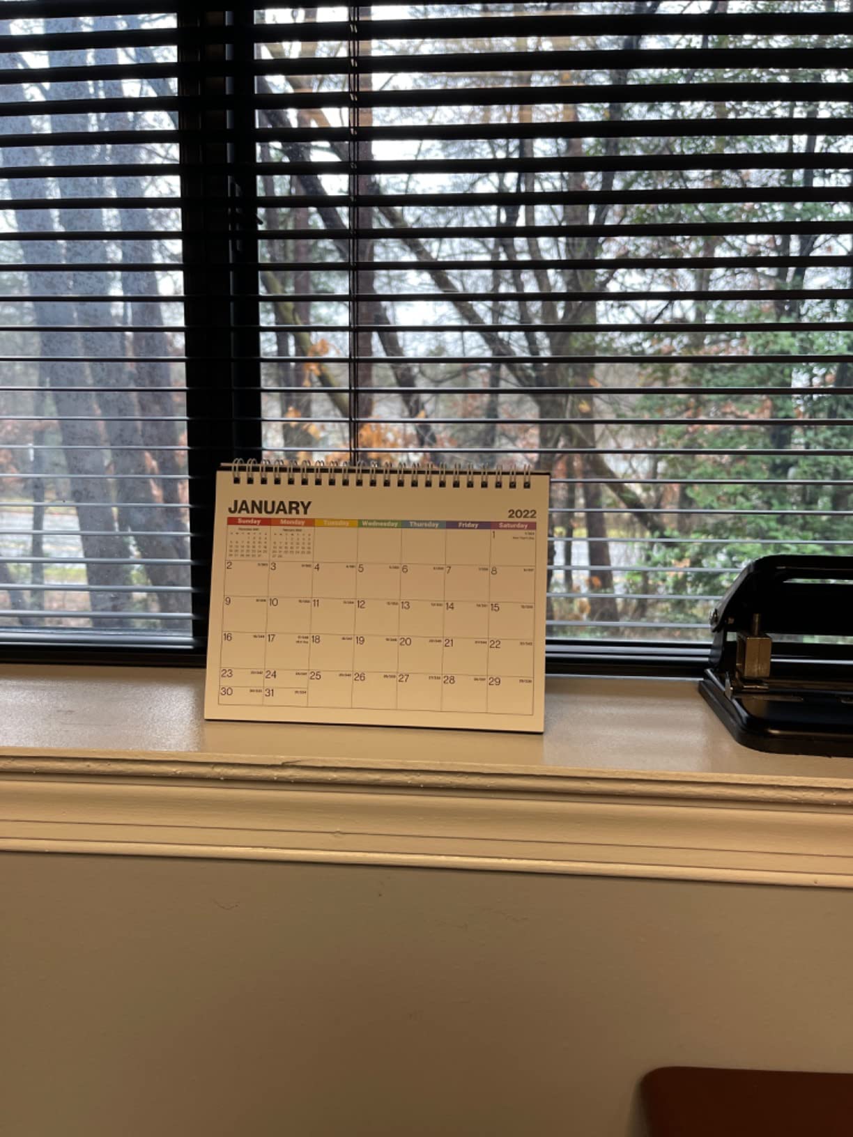 Dunwell 12 Months Small Standing Desk Calendar 2027 (Blue), 8x6